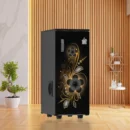 Aastha Black Door With Golden Plant Atta Chakki